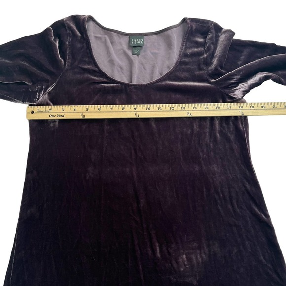 Eileen Fisher Scoop Neck Velvet Long Sleeve Tunic Top Women Size S-XS - Picture 12 of 16